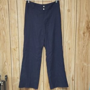 Ralph Lauren Navy Blue Linen Dress Pants Trousers